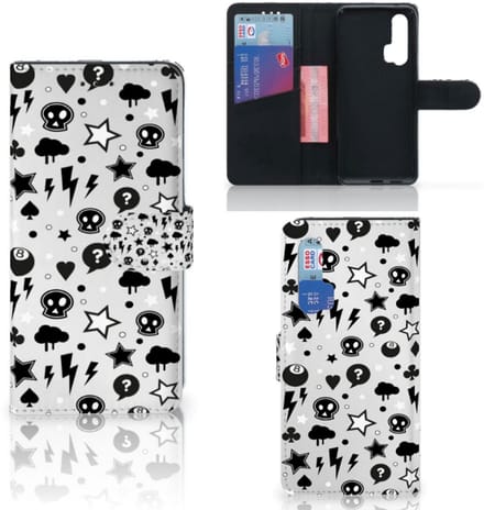 Book Case voor Telefoonhoesje met Naam Honor 20 Pro Silver Punk