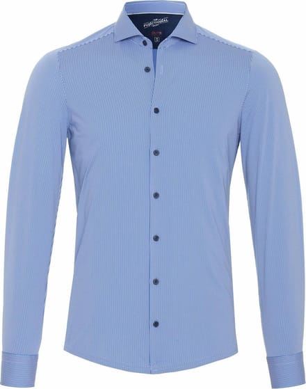 Pure Functional Overhemd Strepen Blauw - Maat 40 - Heren - Overhemden Casual