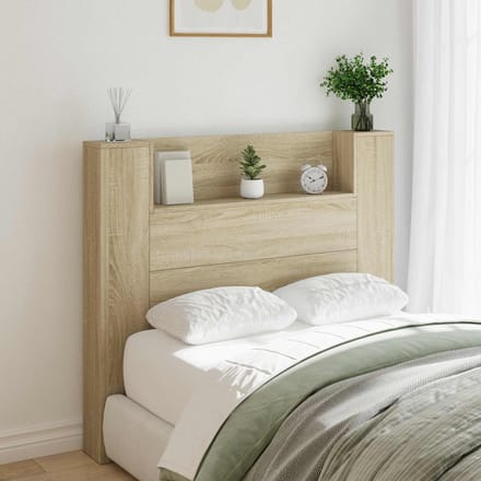 vidaXL - Opslag - hoofdeinde - met - LED - Sonoma - Eiken - Bewerkt - hout