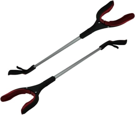 Benson Afvalgrijper - 2x - draaibare kop - 82 cm - kunststof - zwart - grijphulp