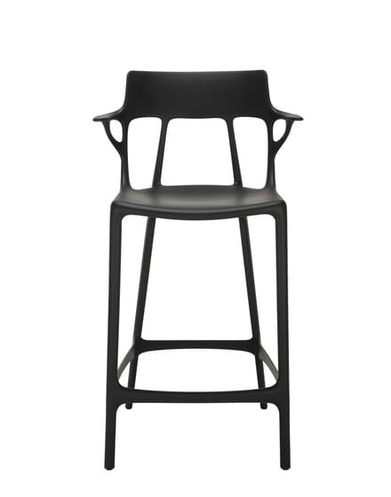 Kartell A.I. Barstoel - zwart - Zithoogte 65 cm