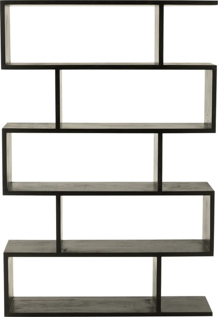 J-Line boekenkast Verticaal Latten - hout - zwart