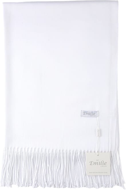 Emilie Collection - sjaal - wit - omslagdoek - pashmina - 200X70CM - 100% Gerecycled polyester