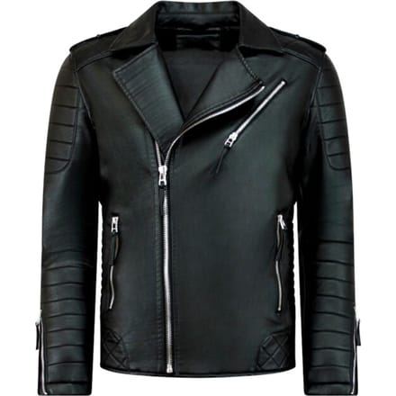 Imitatie leren jas heren - Motor Jack - Zwart