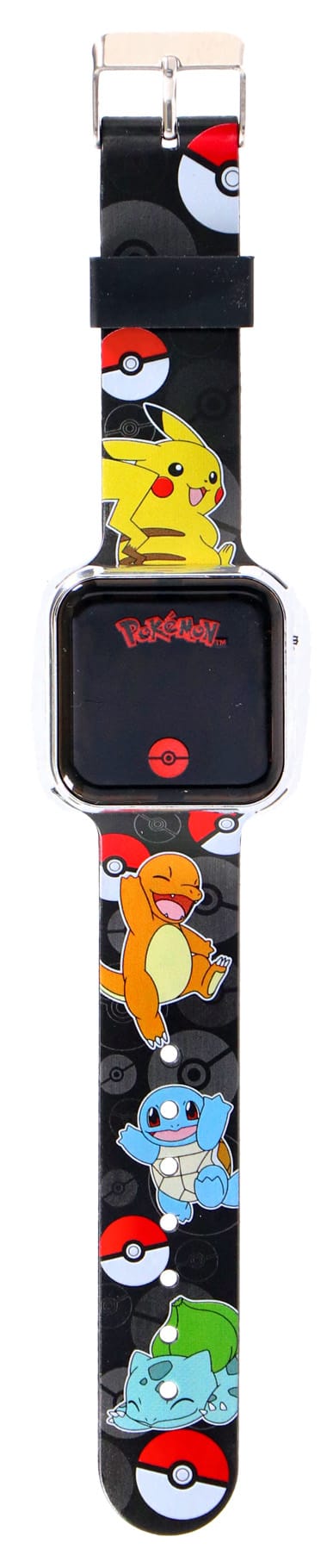 LED Watch Pokémon - Kinderhorloge Met LED Display Voor Datum en Tijd - Zwart