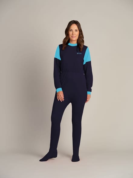 Jersey hansop met voet | Rugritssluiting | Plukpak  | Donkerblauw | S