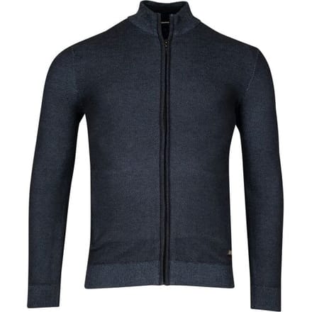 Baileys Vest Cardigan Zip Allover Plated Two-Tone Jacquard Navy / male