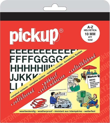 Pickup plakletters boekje Helvetica zwart - 10 mm