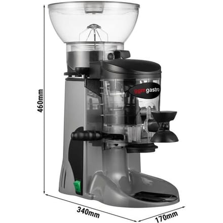 GGM Gastro Kaffeemühle - 1kg - 77dB - Mit Dosierer - Grau Grijs / Zwart