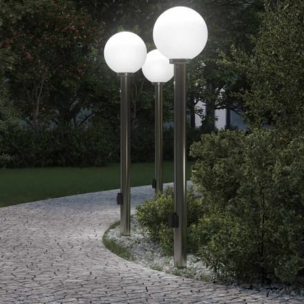 vidaXL Bolderverlichting met sensor en stopcontact 3 stuks 120 cm