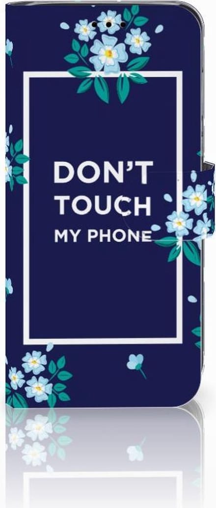 Huawei P20 Lite Portemonnee Hoesje Flowers Blue DTMP