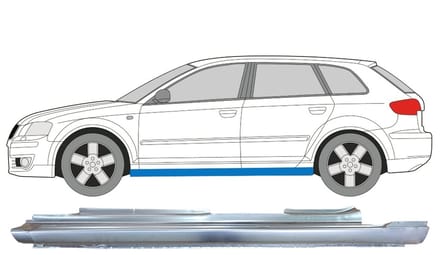 Volledige dorpel voor Audi A3 8P 2003-2012 / Links