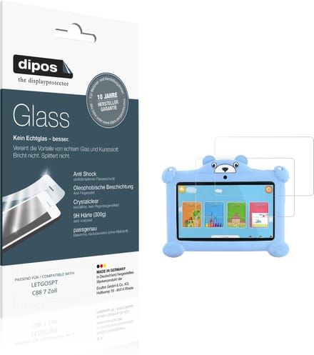 dipos – 2x Pantserfolie geschikt voor LETGOSPT C88 7 Zoll | 9H Screenprotector