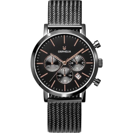 Orphelia Retro OR82802 Horloge - Staal - Zwart - Ø 40 mm