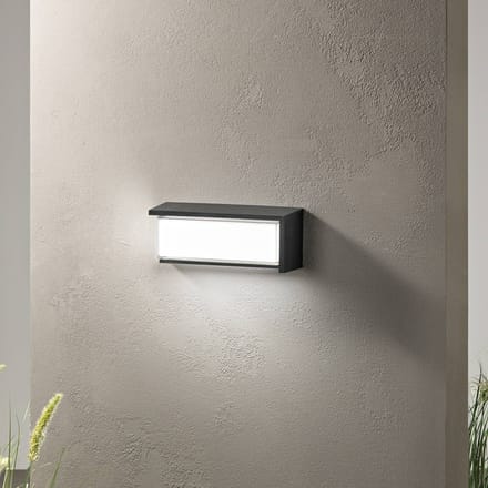 INTEC LED buiten wandlamp BLOCK, zwart, 32 cm kunststof, CCT