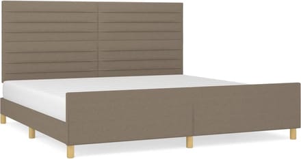 vidaXL - Bedframe - zonder - matras - stof - taupe - 200x200 - cm