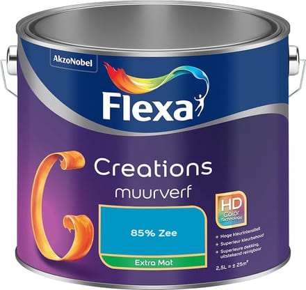 Flexa - Creations Muurverf Extra Mat - 85% Zee - Mengverf - 2,5 L