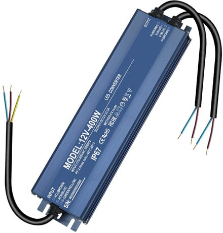 Dailygoody - Led-transformator 12 V - Waterdicht - 400 W - Voeding 12 V - Niet dimbaar - Flikkervrij