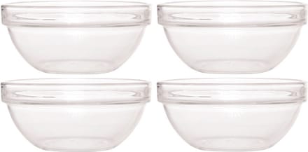 Luminarc Schaaltje/kommetje - 4x - glas - 17 cm - snack schaaltjes - chips schaaltje