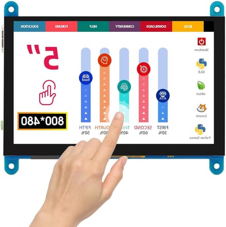 5" Capacitive Touch Screen TFT LCD Display met HDMI Interface voor Raspberry Pi en Banana Pi - Ondersteunt Windows 10, 8, 7, 800x480 Resolutie