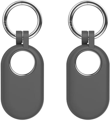Sleutelhanger geschikt voor Samsung SmartTag 2 - Siliconen - 2 stuks - Grijs - CHPN
