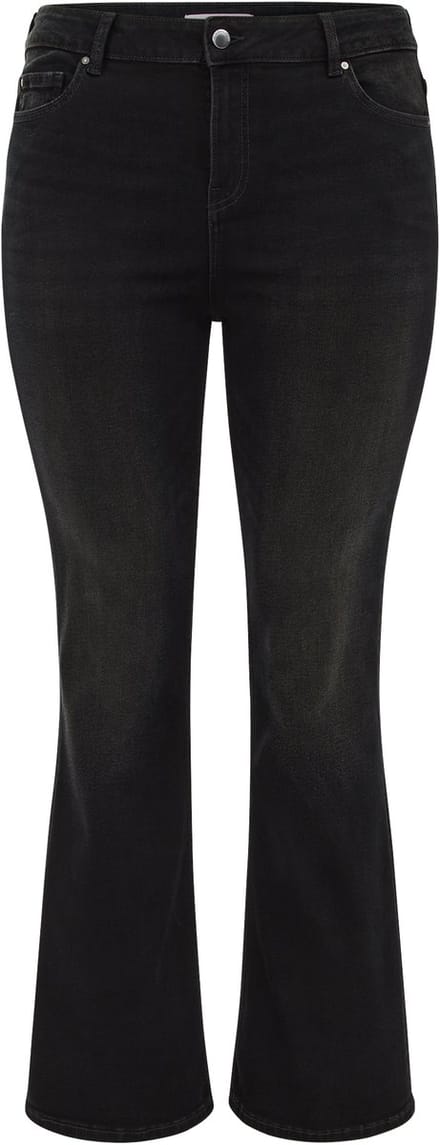 WE Fashion Dames mid rise bootcut jeans - Curve