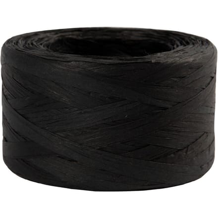 CC Papieren Raffia Garen 8 mm 100 m Zwart