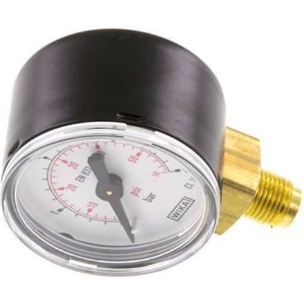 0..4 Bar Manometer Onderaansluiting Staal/Messing 40 mm Klasse 1.6