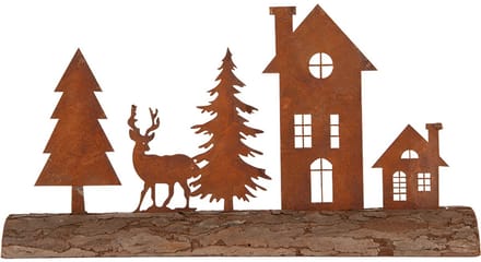 Clayre & Eef Decoratie Beeld Rendier 36x7x18 cm Bruin Metaal