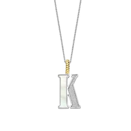 TI SENTO Dames Hanger - 925 zilver - Letter K - Parelmoer - 6840MW_K