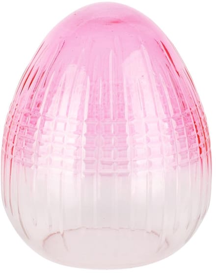Dekoratief | Deco ei 'Pink Glow', transparant, glas, 12x12x15cm | A258369