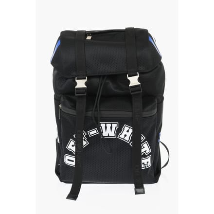 Geperforeerde nylon wandelrugzak met contrasterende details in zwart