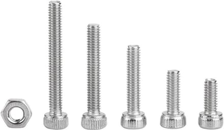 Complete Set van 210 Stuks M2.5 Hex Kop Schroeven en Moeren in 304 RVS, Diverse Lengtes van 6 tot 30mm
