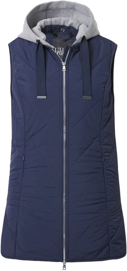 Ulla Popken - Dames - HYPRAR functionele doorgestikte bodywarmer waterafstotend - Marine - Maat 46+