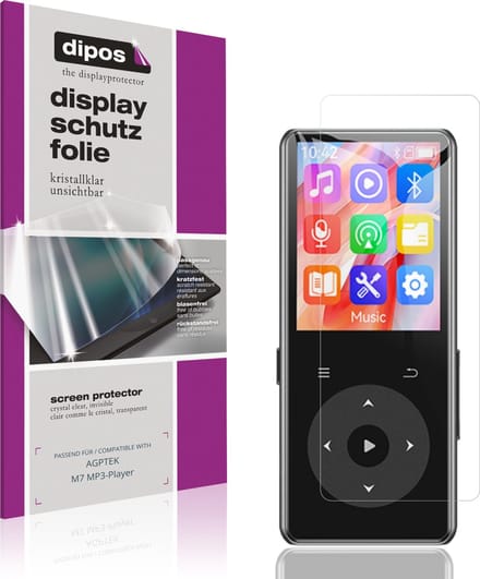 dipos – 4x Beschermfolie geschikt voor AGPTEK M7 MP3-Player | Krasbestendige & heldere Screenprotector Ultra-Thin