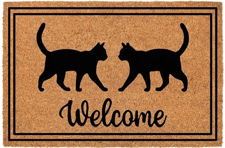 Clayre & Eef Deurmat Bruin Kokos Katten