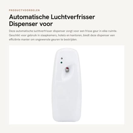 Automatische Luchtverfrisser Dispenser voor Binnen