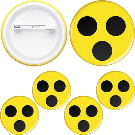 Set van 4 badges voor blinden en slechtzienden, visuele beperking, gele kleur, zonder tekst