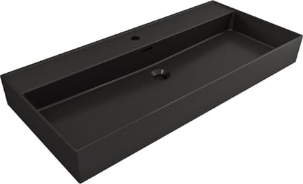 Plieger Kansas wastafel - 100x45 cm - met kraangat - matzwart