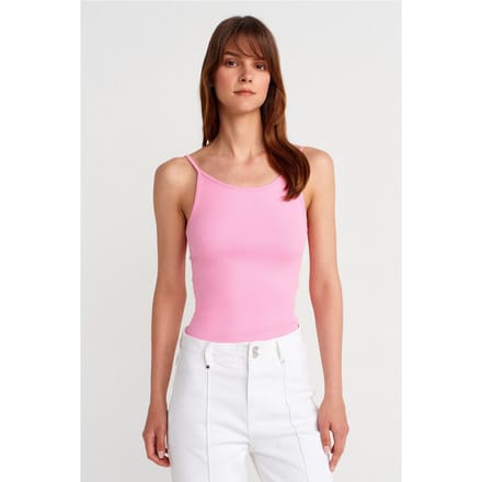 Geribbelde Mouwloze Slim Fit Blouse