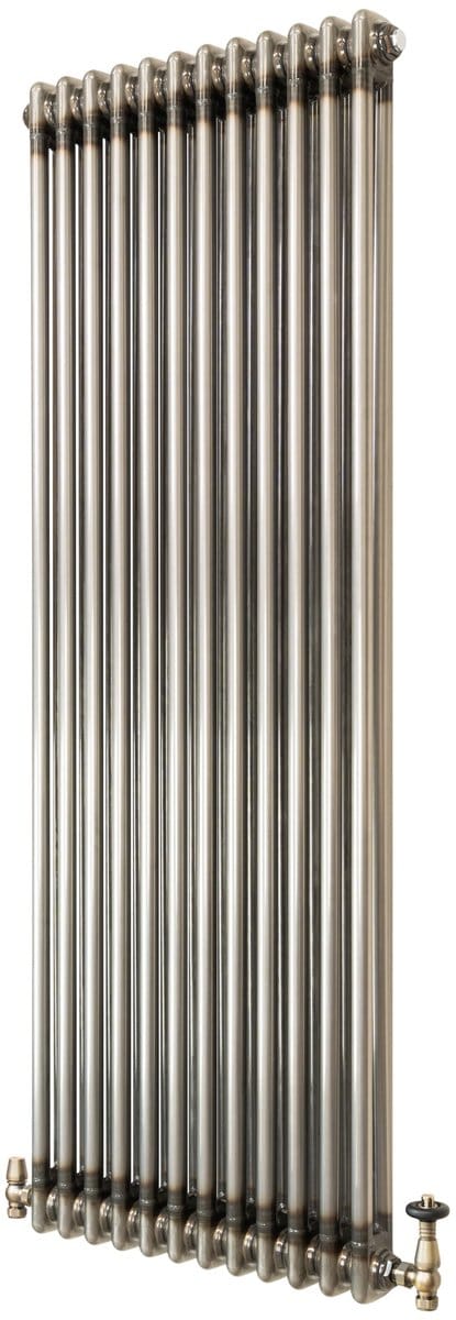 Kolomradiator - 2-kolom 1500x560 mm - ruw metaal - incl. kraan
