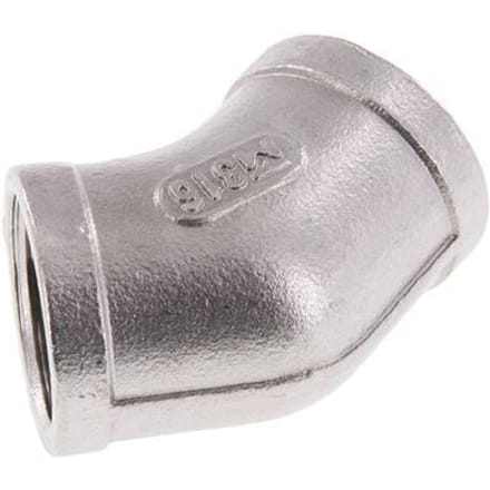 Rp 3/4'' RVS L-Fitting 45graden 16 Bar