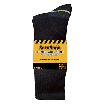 3 Paar Heren Antislip Werk Sokken | Ademend Duurzaam Opstap Sokken met Grip
