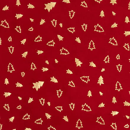 Feeric lights & Christmas Kerst stof/tafelloper - rood - kerstbomen -300 x 28 cm - polyester