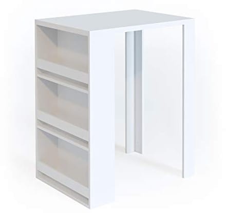 Witte Bartafel met Geïntegreerd Rek - 57 x 80 cm