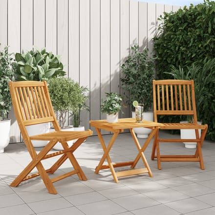 vidaXL - 3-delige - Tuinset - inklapbaar - massief - acaciahout