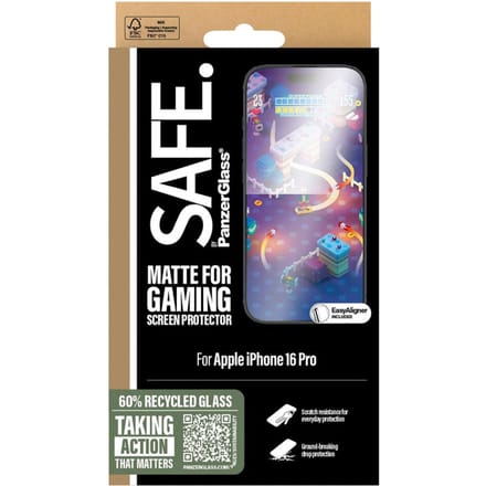 SAFE by PanzerGlass Gaming Screenprotector Ultra Wide Fit met applicator geschikt voor Apple iPhone 16 Pro