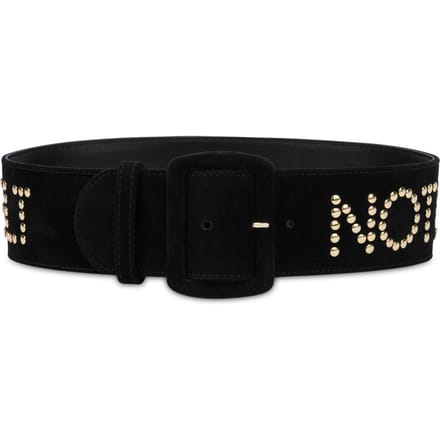 Moschino Suede Belt Not Just A Pretty Belt Black Maat: 40 | Riemen Outlet | Dames | Goud