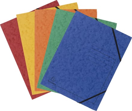 Exacompta 5x Pak met 5 bedrukte Elastomappen zonder klep - glanskarton 355g/m2 - A4 - Geassorteerd - 555410E