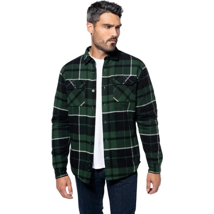 Kariban Geruit overhemd met sherpavoering K579 - Forest Green / Black Checked - M